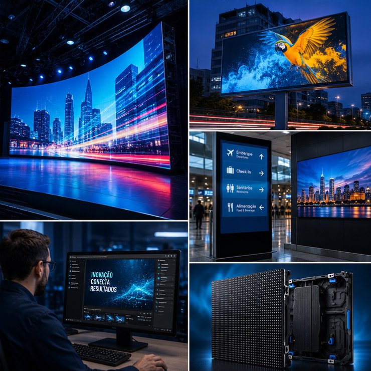Digital Signage com telas e displays profissionais