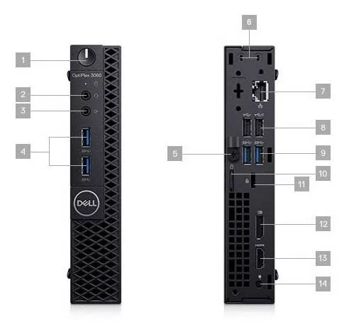DESK DELL OPT 3060M I3-8100T MICRO WIN 10 PRO 4GB 500GB 1 ONSITE (210-AOOT-I3)